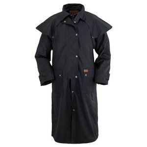 Outback Trading Unisex Oilskin Low Rider Duster‎ Coat Western Black Size MD
